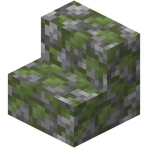 苔石楼梯（Mossy Cobblestone Stairs）素材图