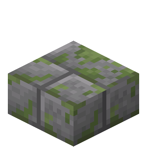 苔石砖台阶（Mossy Stone Brick Slab）素材图