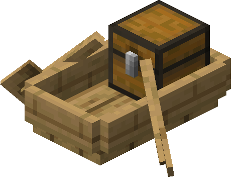 白桦木运输船（Birch Boat with Chest）素材图