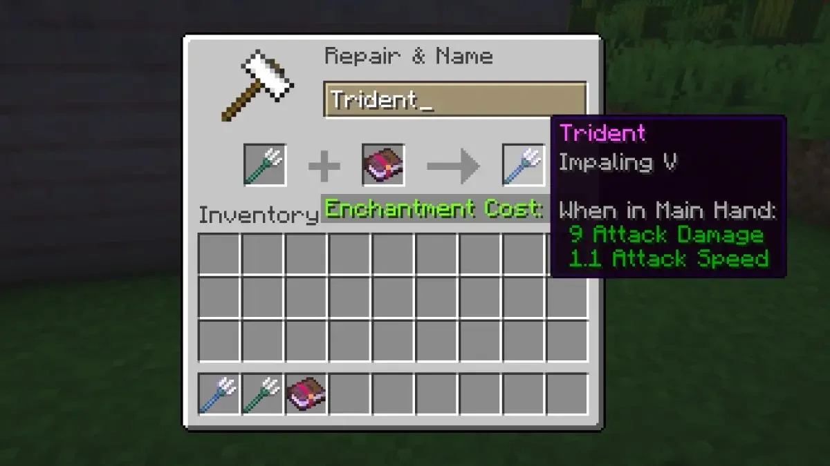穿刺 V 在 Minecraft 中的效果
