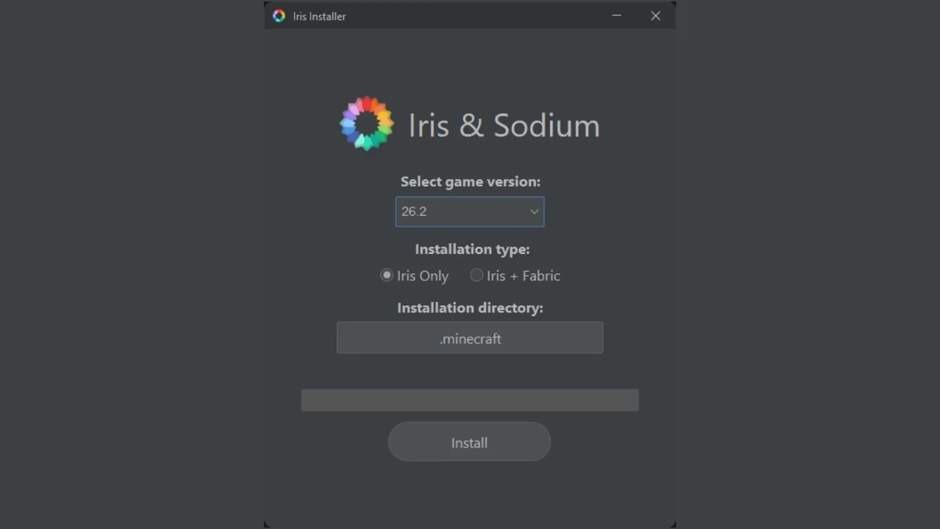 Iris 安装器可以同时安装 Iris、Sodium 和 Fabric