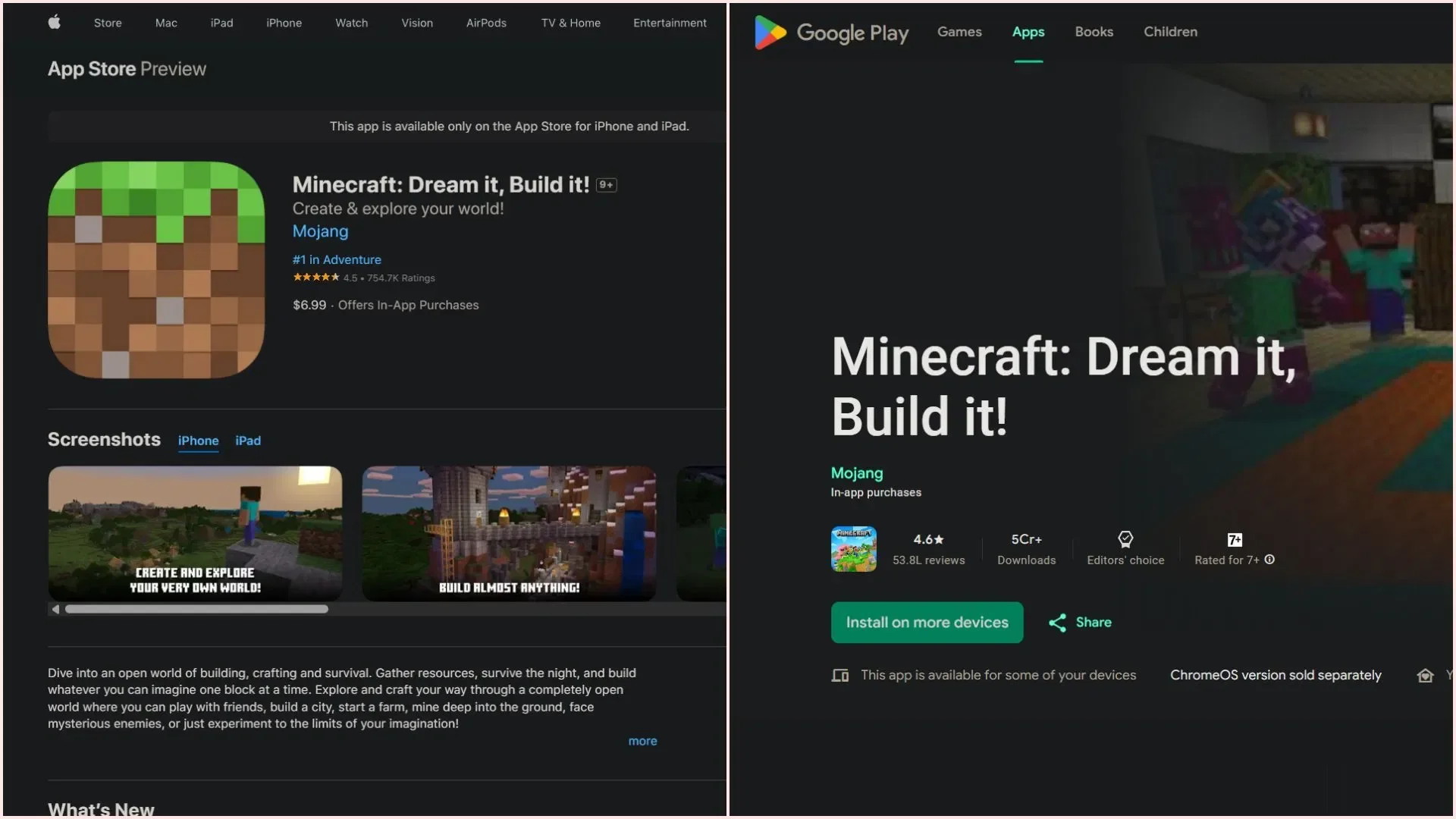 可通过 Google Play 和 App Store 安装更新