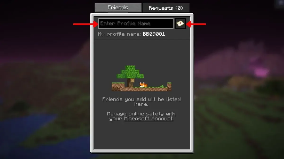 在 Minecraft 中发送好友请求