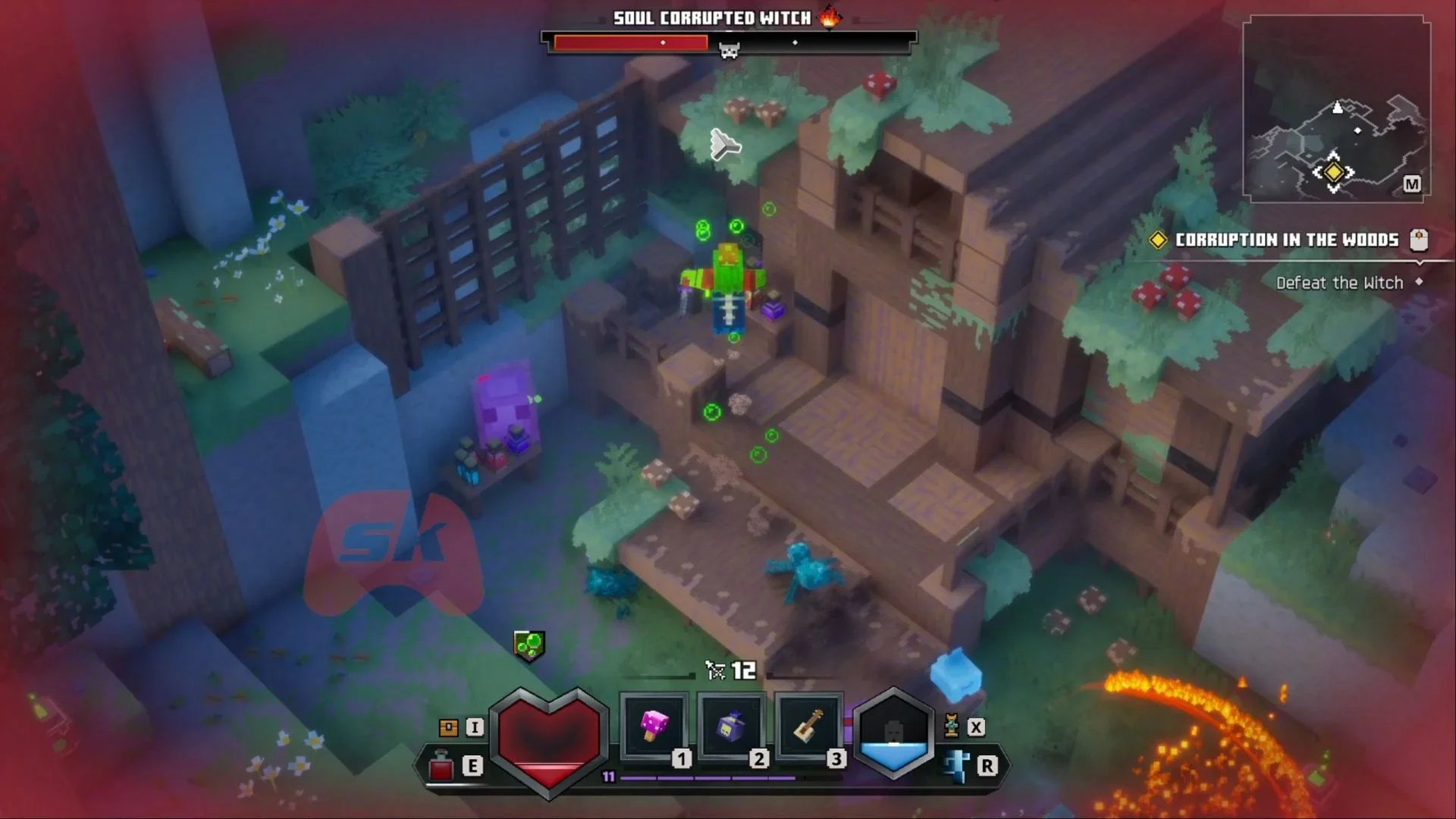 撤至《Minecraft Dungeons II》竞技场东北侧