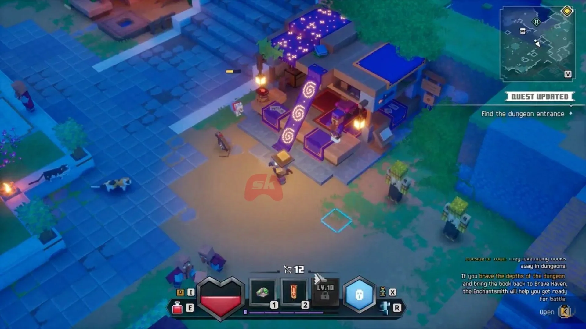 通过附魔师为装备赋予特殊效果(图片来源:Mojang Studios 与 SK Gaming)