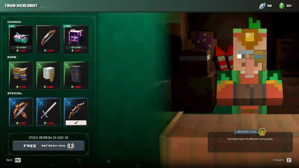 《Minecraft Dungeons 2》中的城镇商人