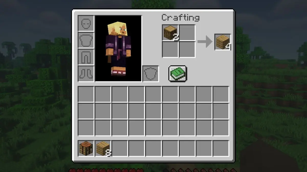 Make wooden planks in Minecraft using wooden logs 6a6c0ce8615b1936051232 0