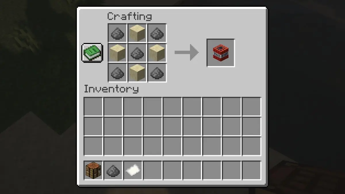 Use Gunpowder to make TNT in Minecraft 6a7d43167c260088841115 0
