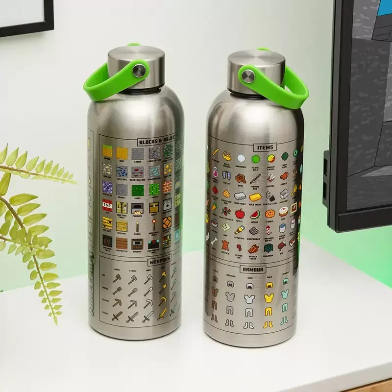 印满游戏物品图案的金属水壶