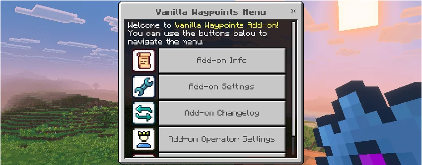 Vanilla Waypoints 配置菜单界面
