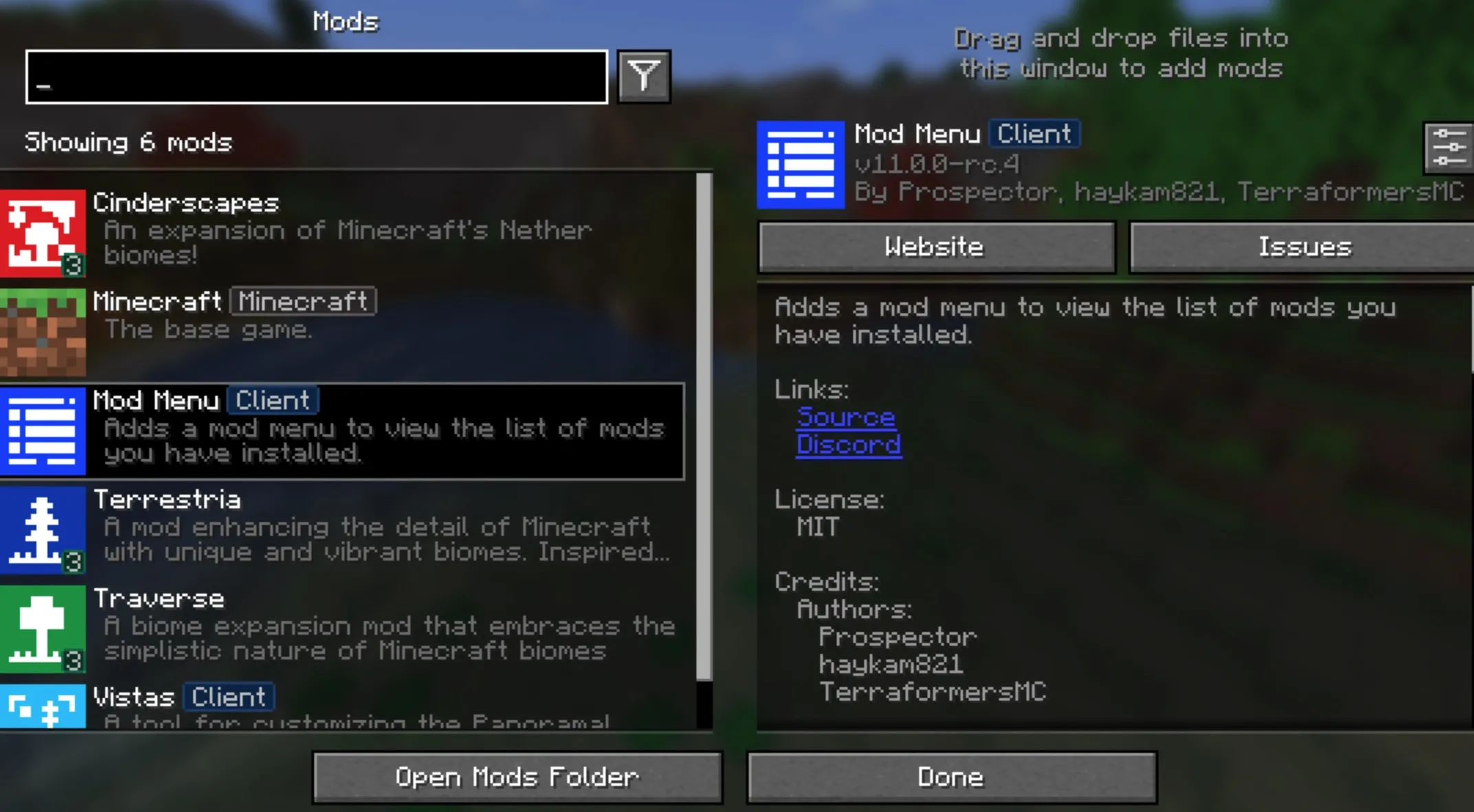 模组菜单 Mod Menu