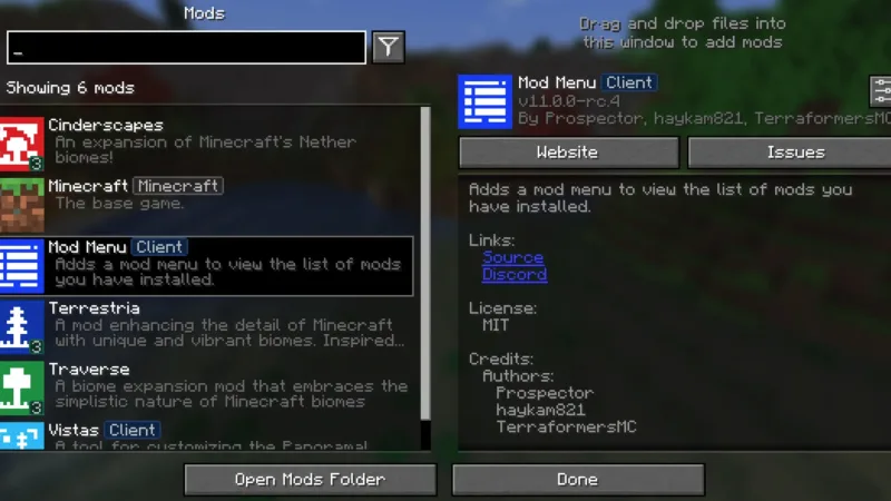 模组菜单 Mod Menu