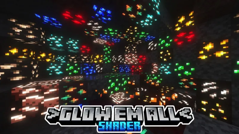 矿石发光光影 Glow Em All Shader | Glowing Ores