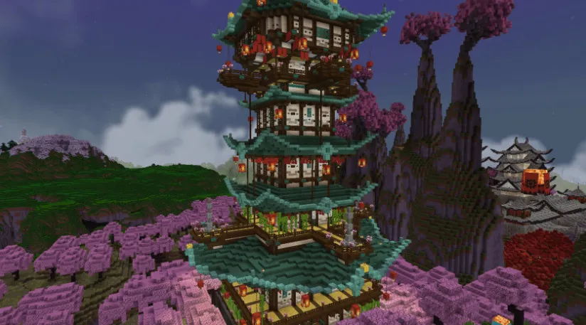 Old Japanese Town in the Cherry Biome