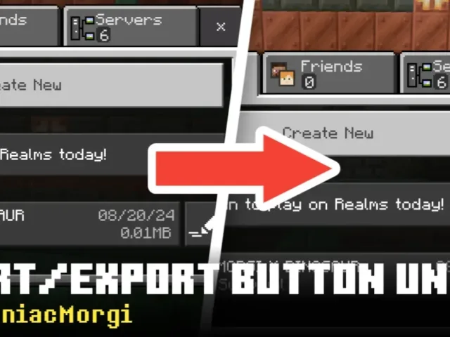 基岩版导入/导出按钮显示工具 v4 Import/Export Button Unhider v4 for MCPE